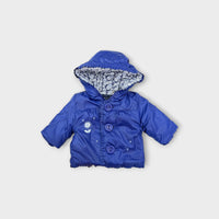 Retro Pumpkin Patch Blue Hooded Jacket, Size 00