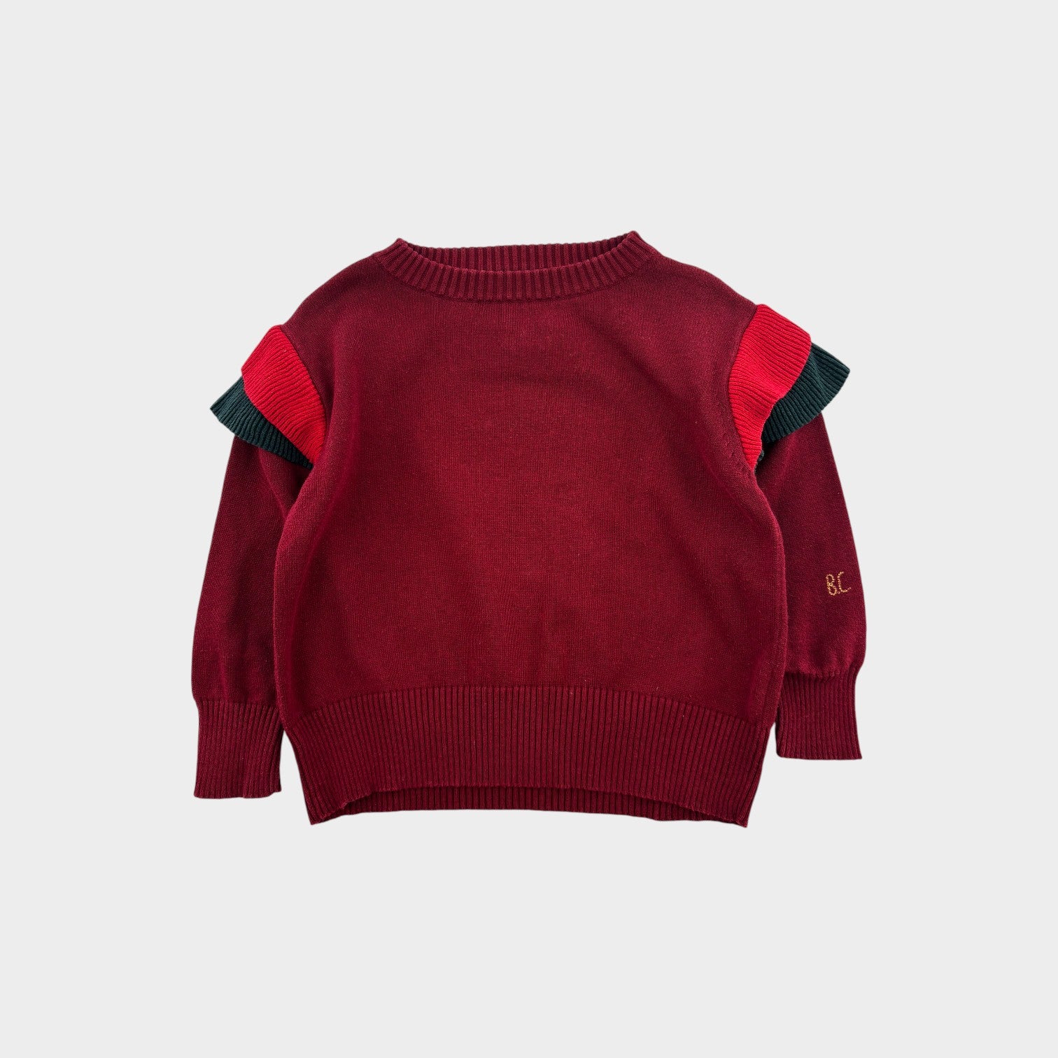 Bobo Choses Red Knit Jumper, Size 3