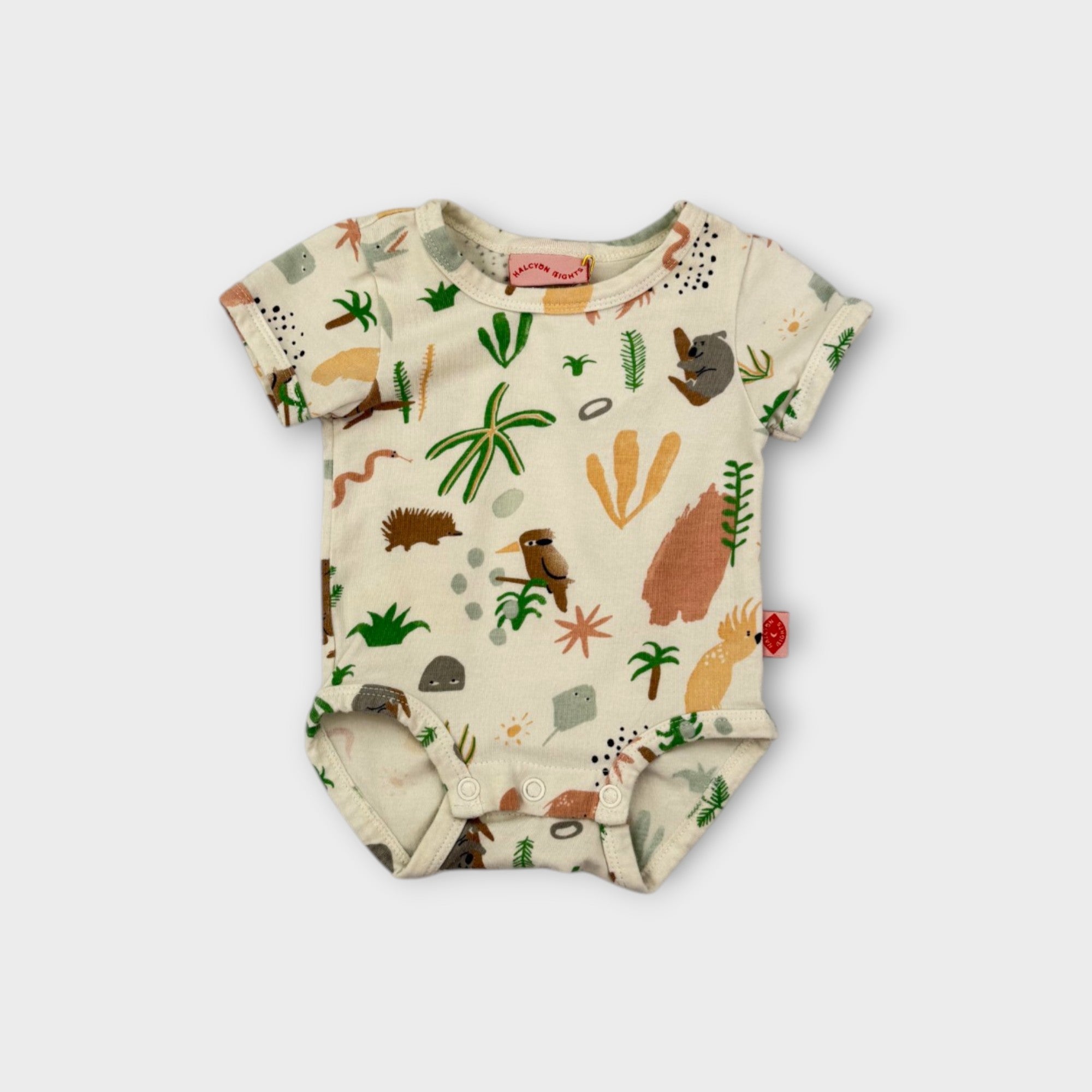 Halcyon Nights Aussie Print Bodysuit, Size 0000