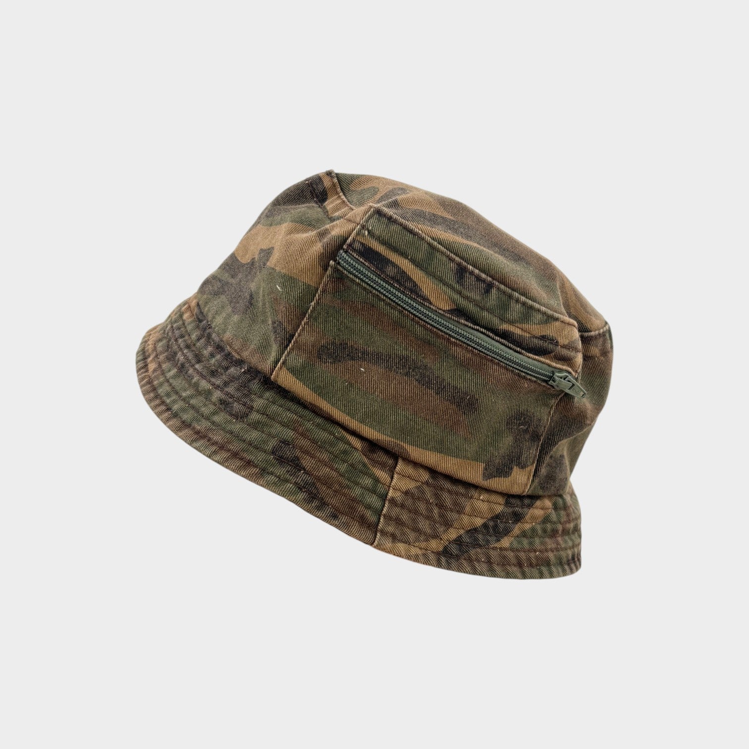 Vintage Camo Bucket Hat, Size 1-2