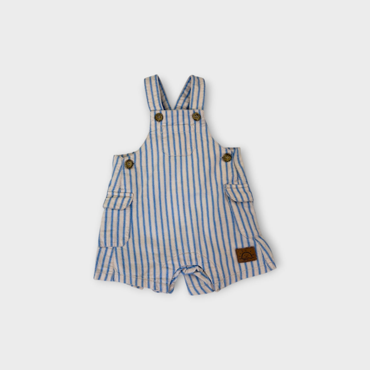 Purebaby Stripe Shortalls, Size 00