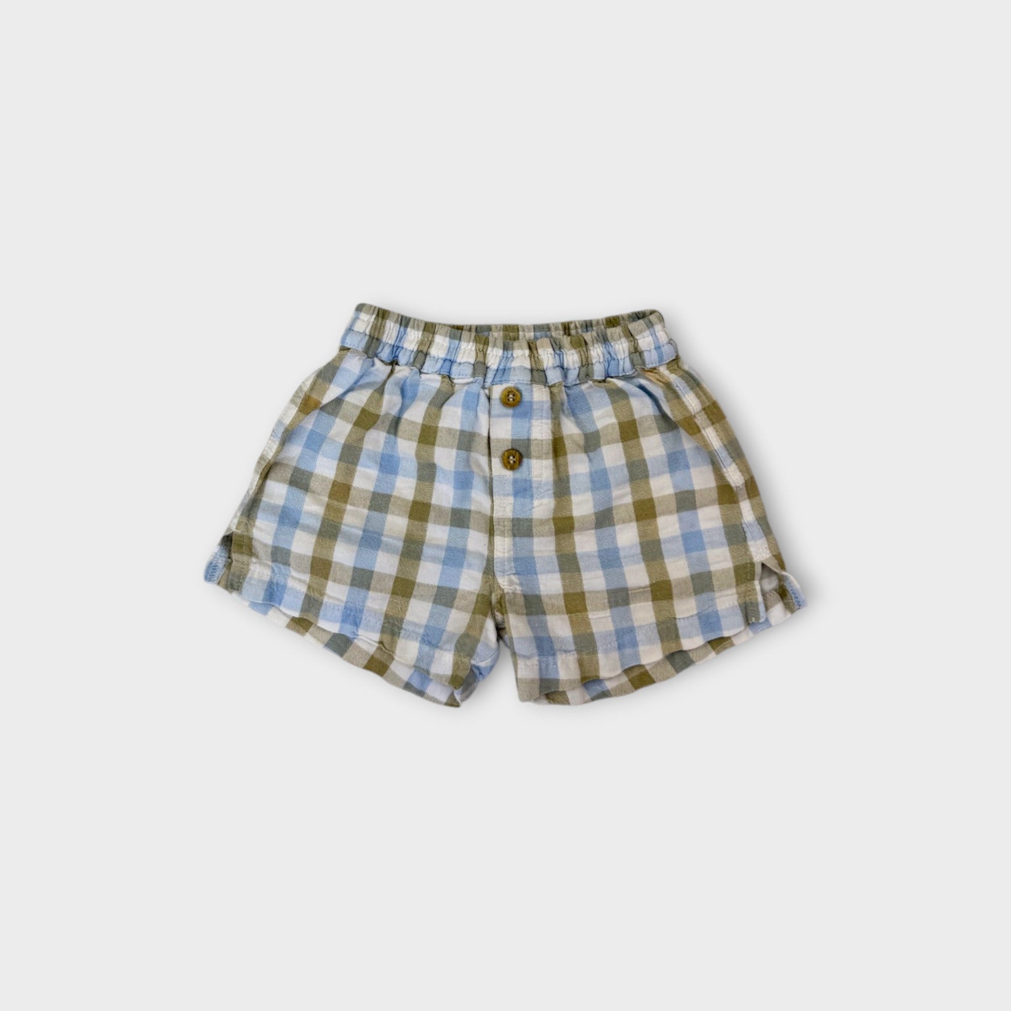 Purebaby Linen Gingham Shorts, Size 00