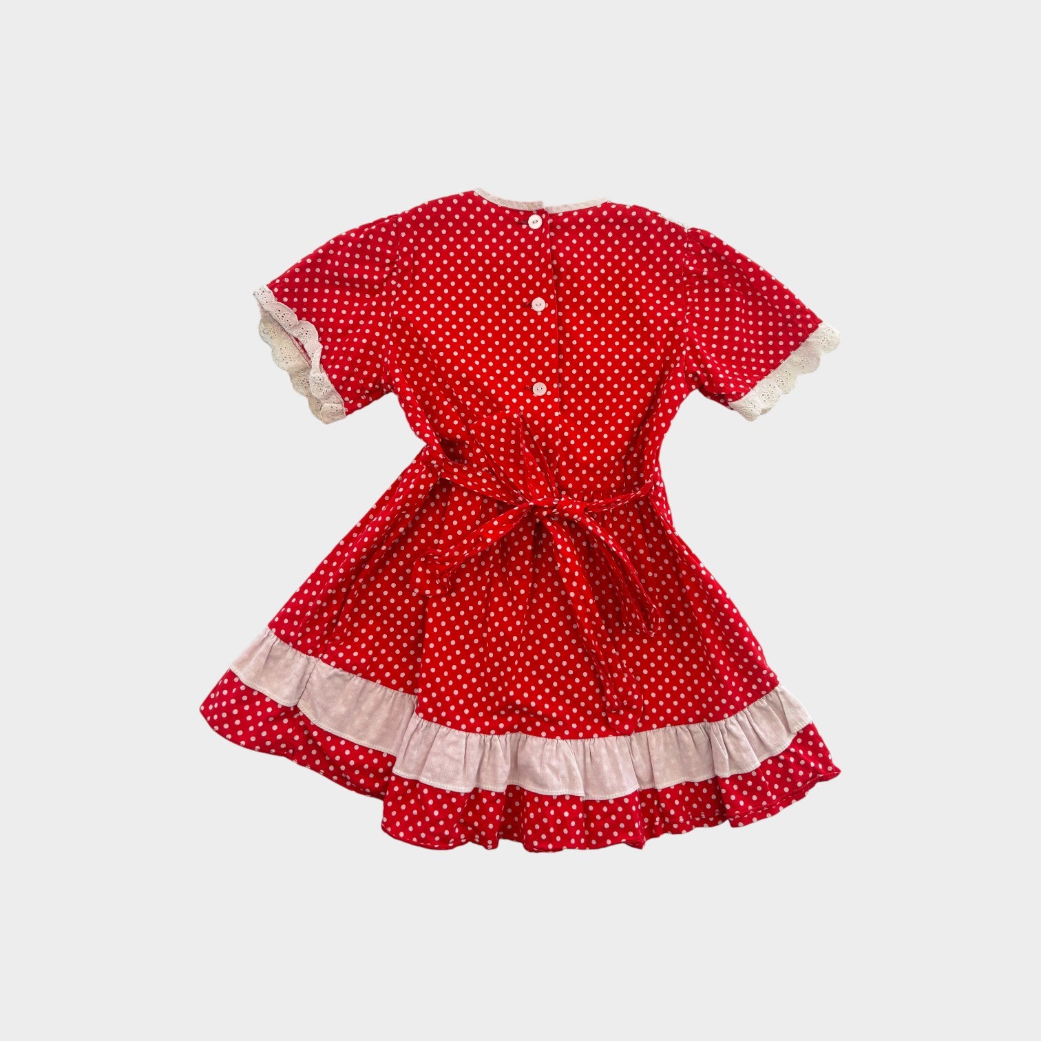 Vintage Polkadot Smock Dress, Size 3