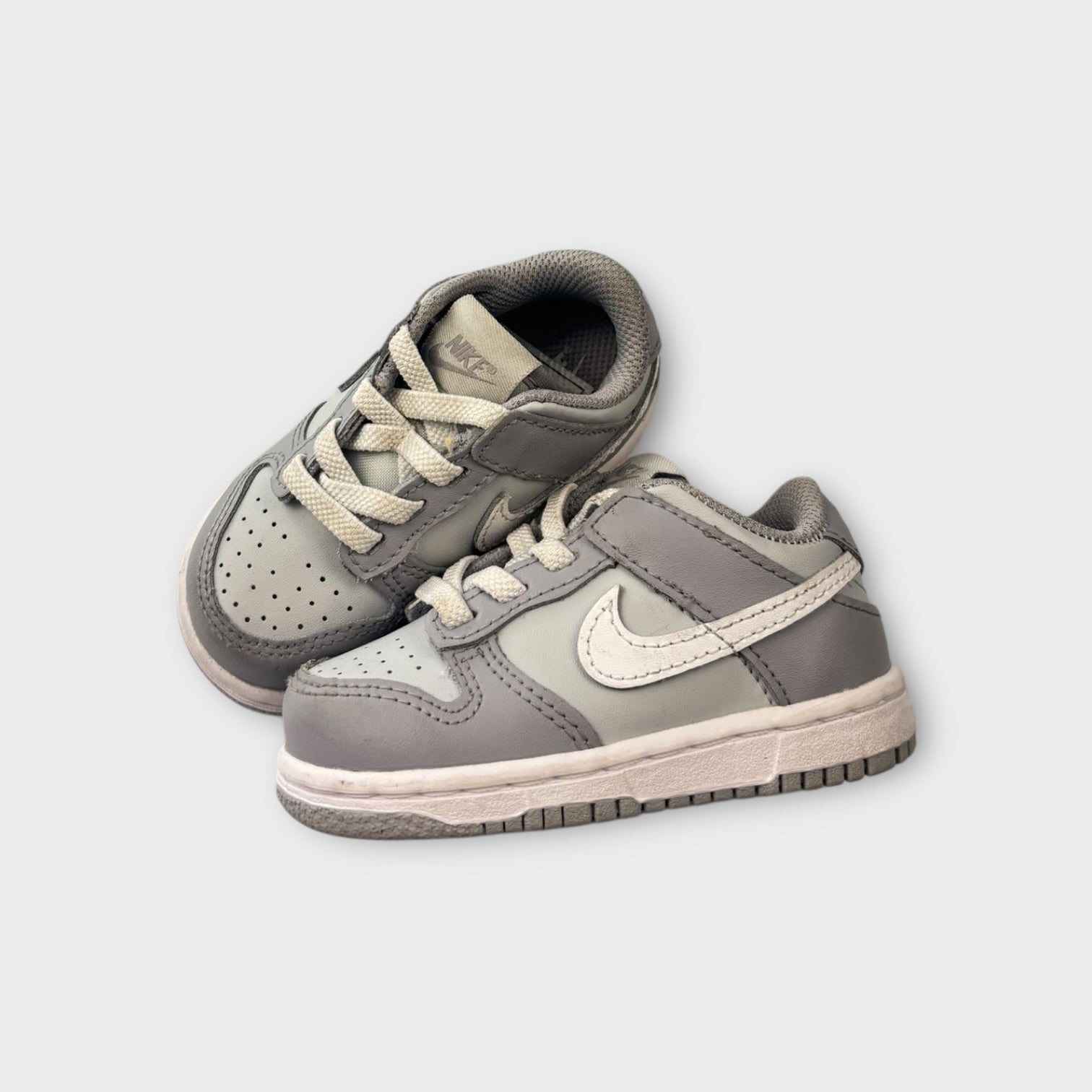 Nike Grey Low Dunks, Size EU 21