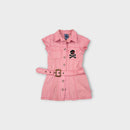 Retro Pumpkin Patch Pink Panel Belt Dress, Size 4
