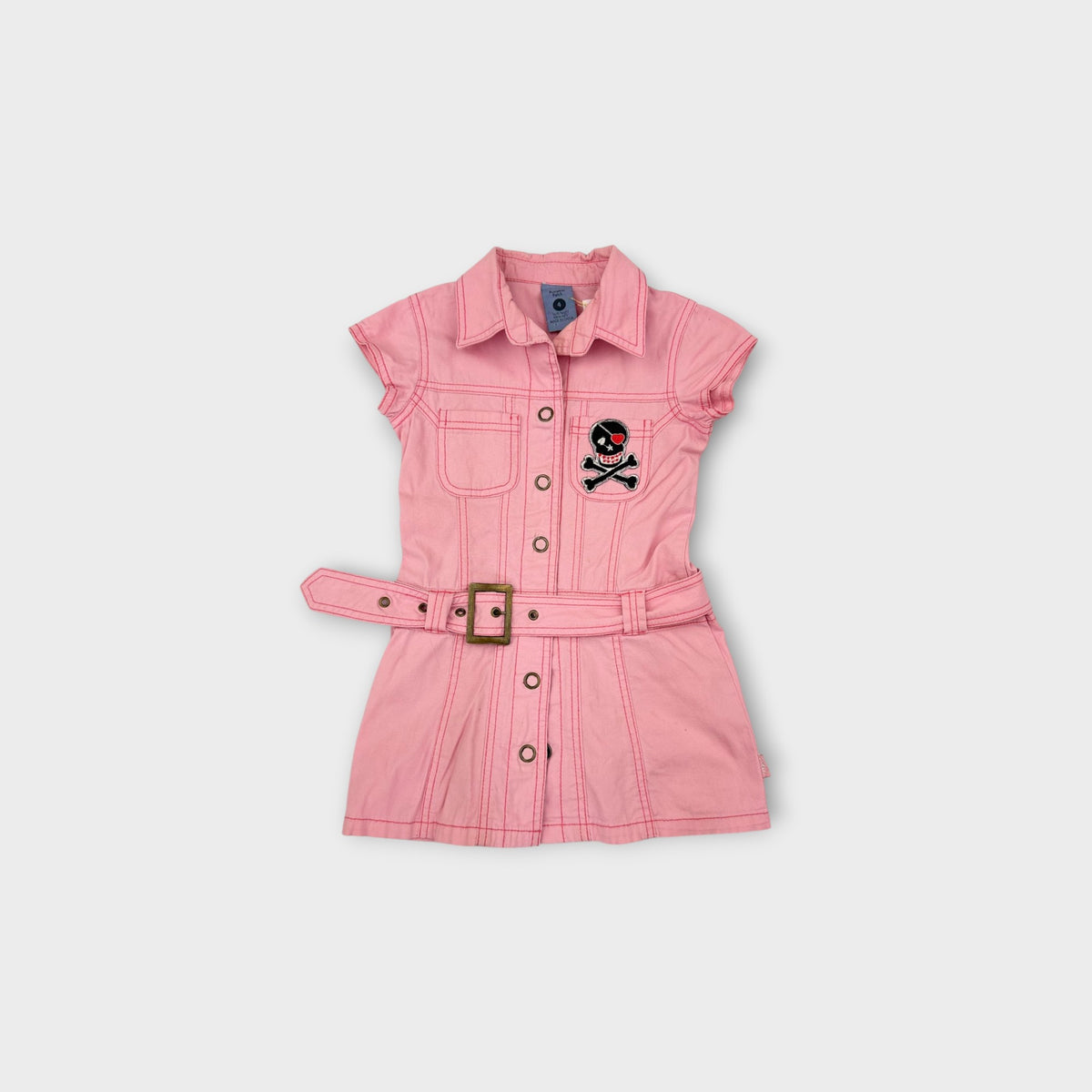 Retro Pumpkin Patch Pink Panel Belt Dress, Size 4