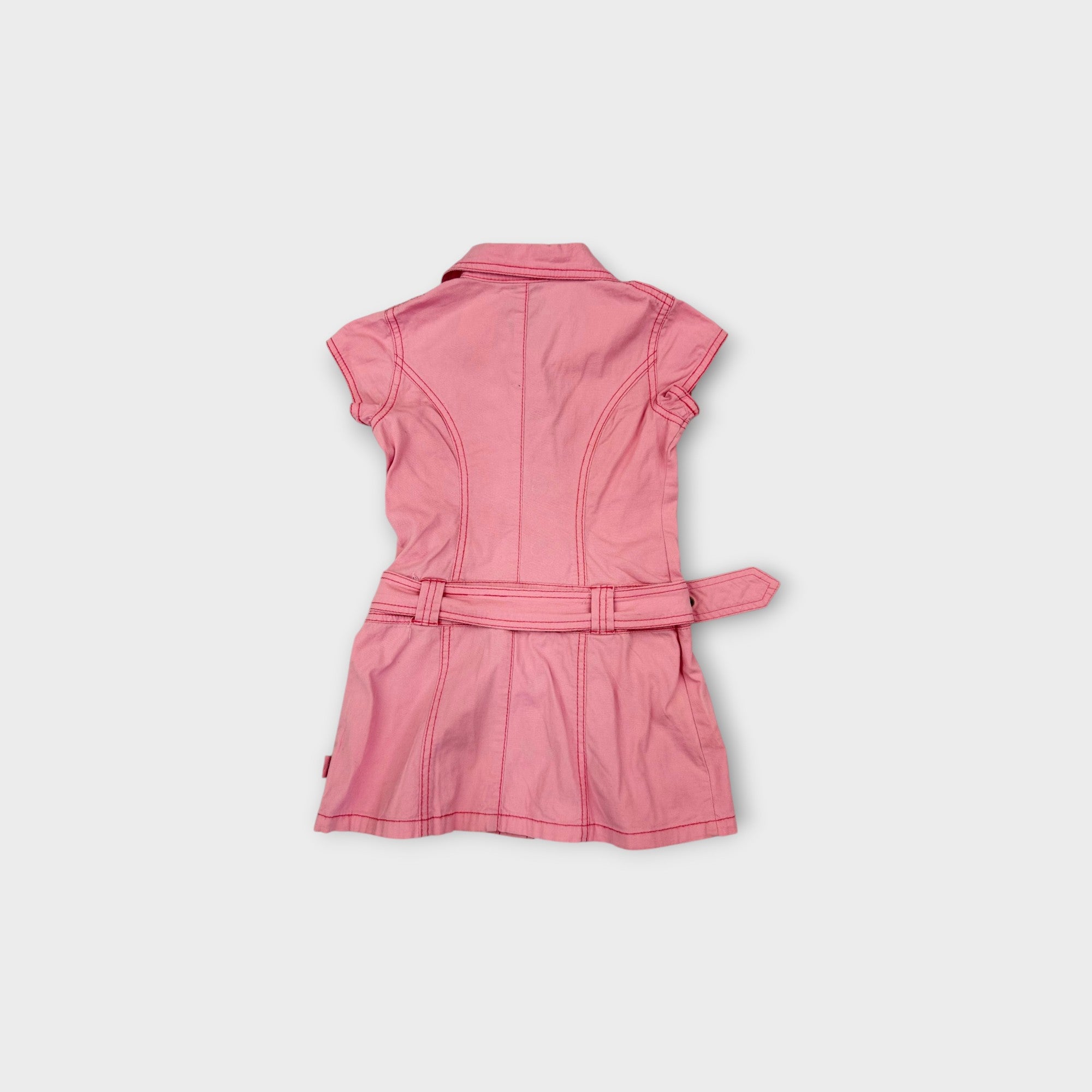 Retro Pumpkin Patch Pink Panel Belt Dress, Size 4