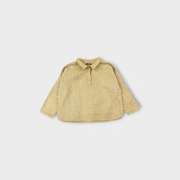 Yellow Check Caramel Shirt, Size 3
