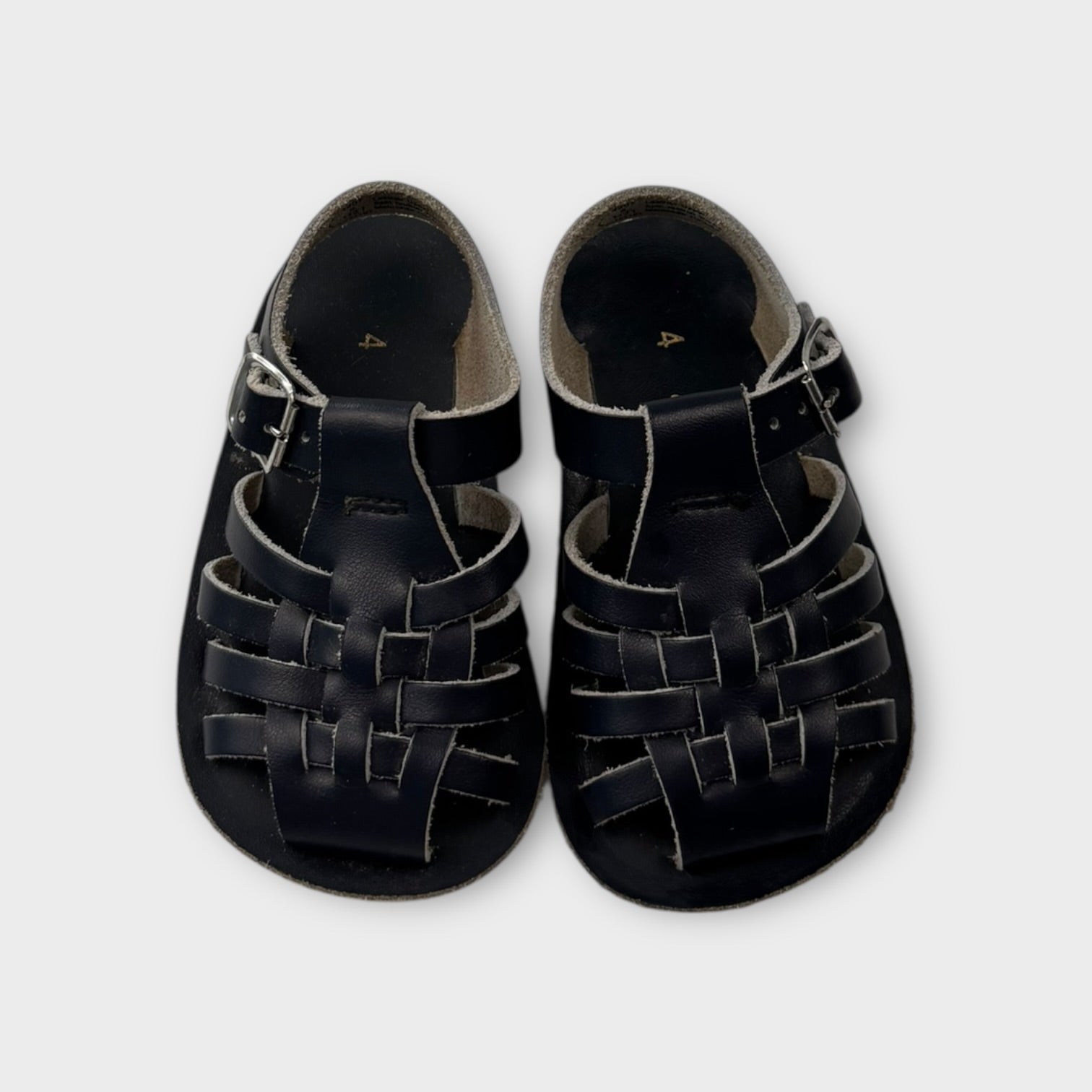 Navy Saltwater Sandals, Size AU 4