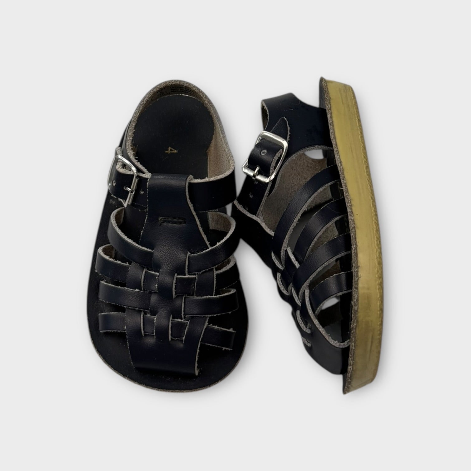 Navy Saltwater Sandals, Size AU 4