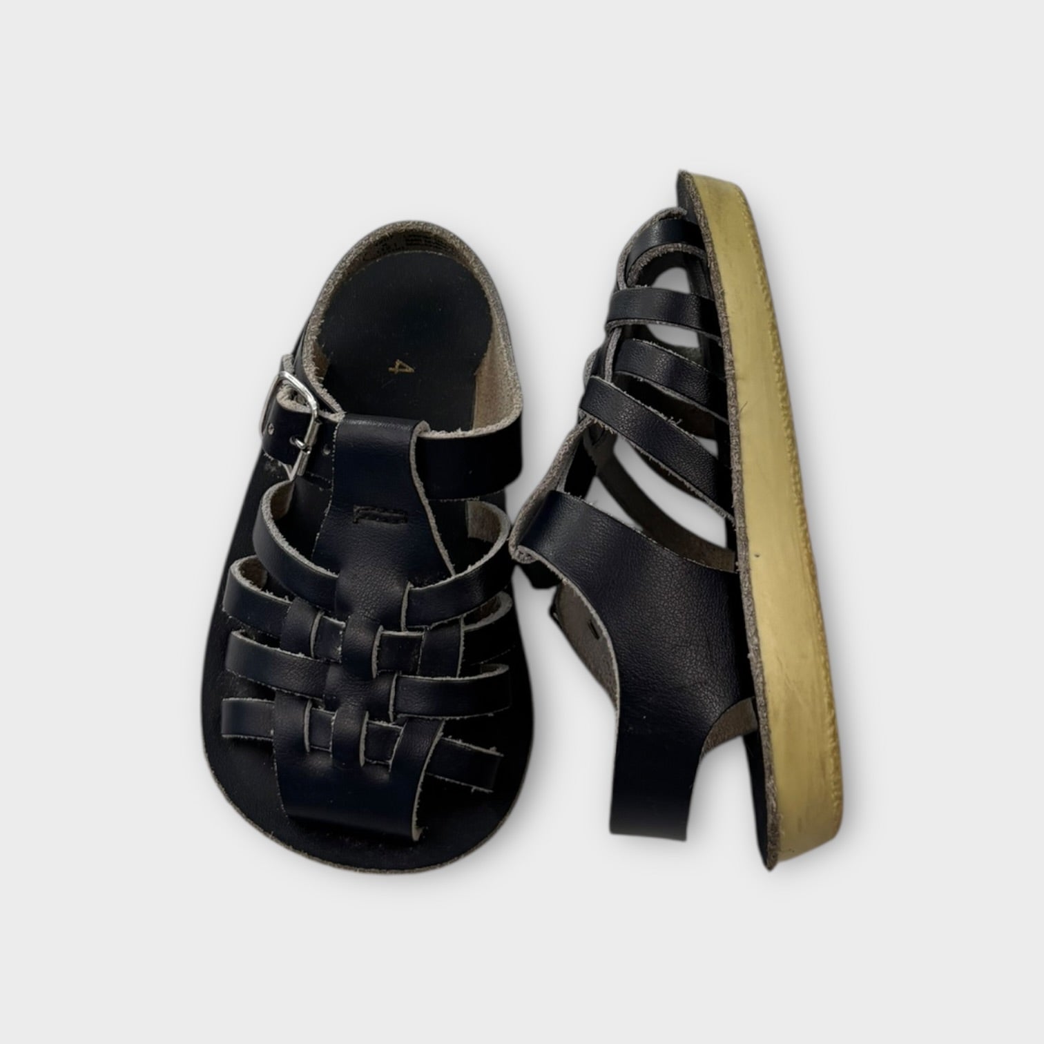 Navy Saltwater Sandals, Size AU 4