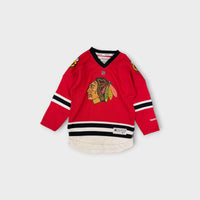 Retro Chicago Blackhawks Red and Black Jersey, Size 4
