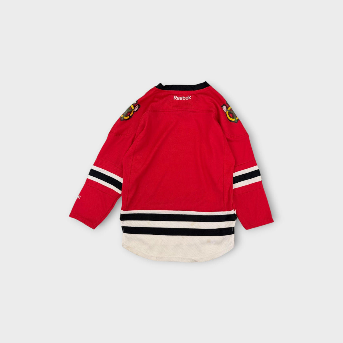 Retro Chicago Blackhawks Red and Black Jersey, Size 4