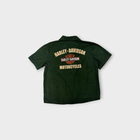 Harley Davidson Green Short Sleeve Shirt, Size 4