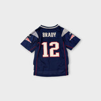 Retro Reebok New England Patriots Navy Brady #12 Jersey, Size 5-6