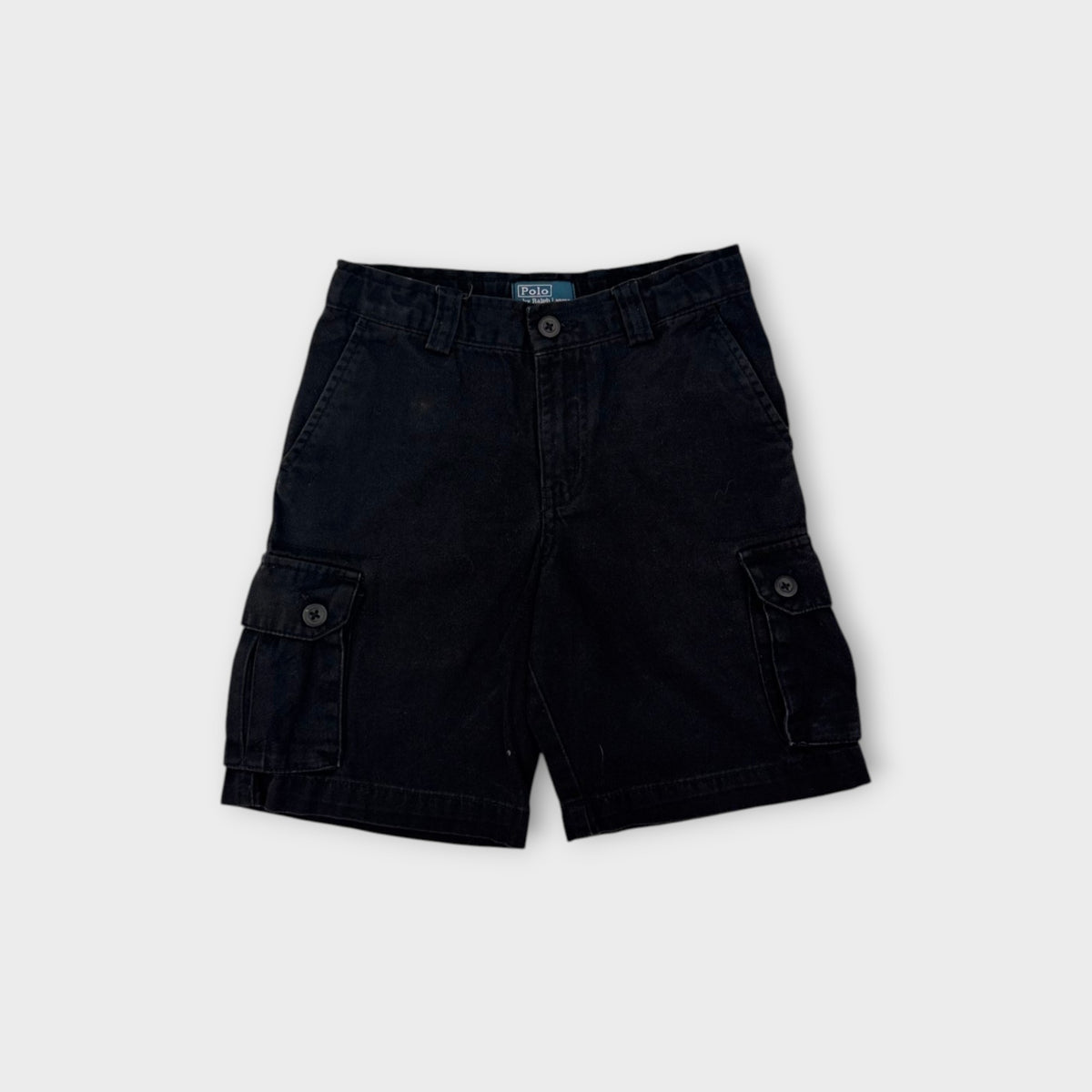 Retro Polo RL Black Cargo Shorts, Size 6