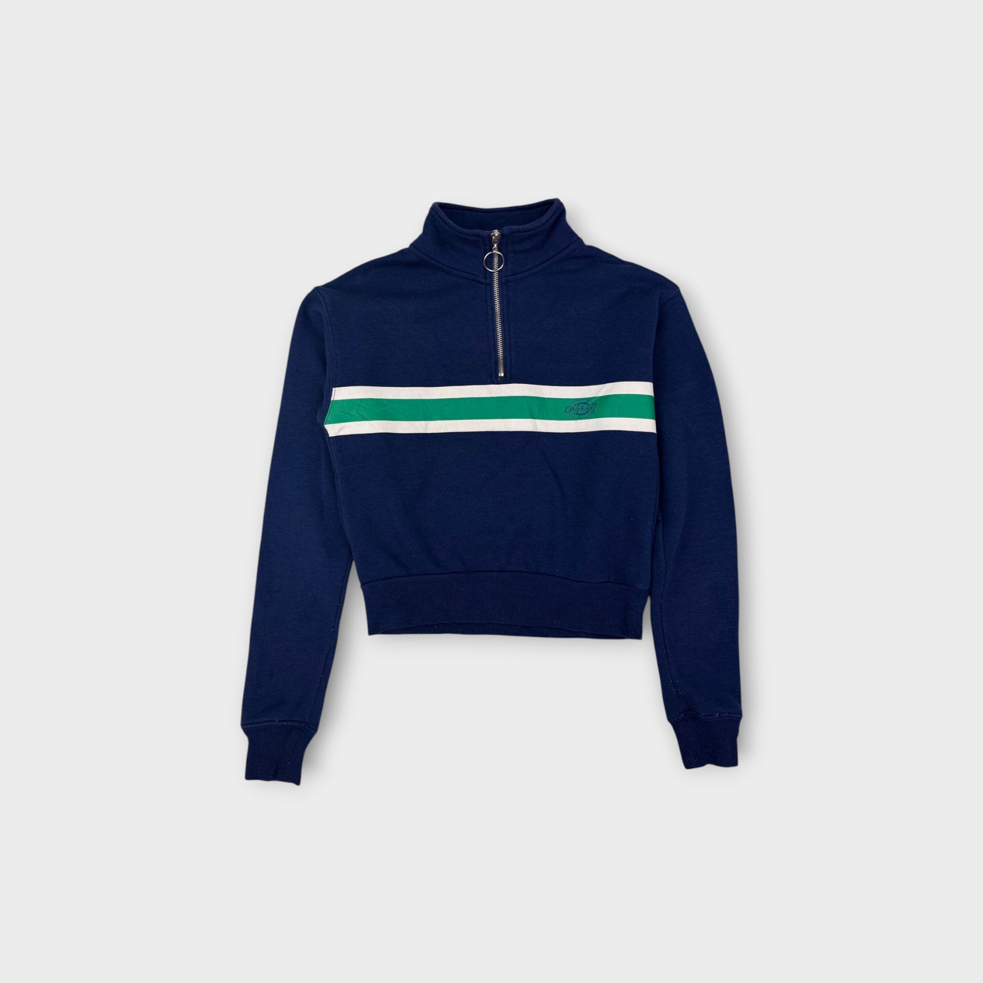 Dickies Retro Blue Quarter Zip Jumper, Size 8