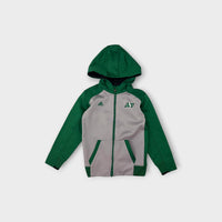 Retro Adidas Green and Grey Saskatchewan Roughriders Zip-Up Jacket, Size 5-6