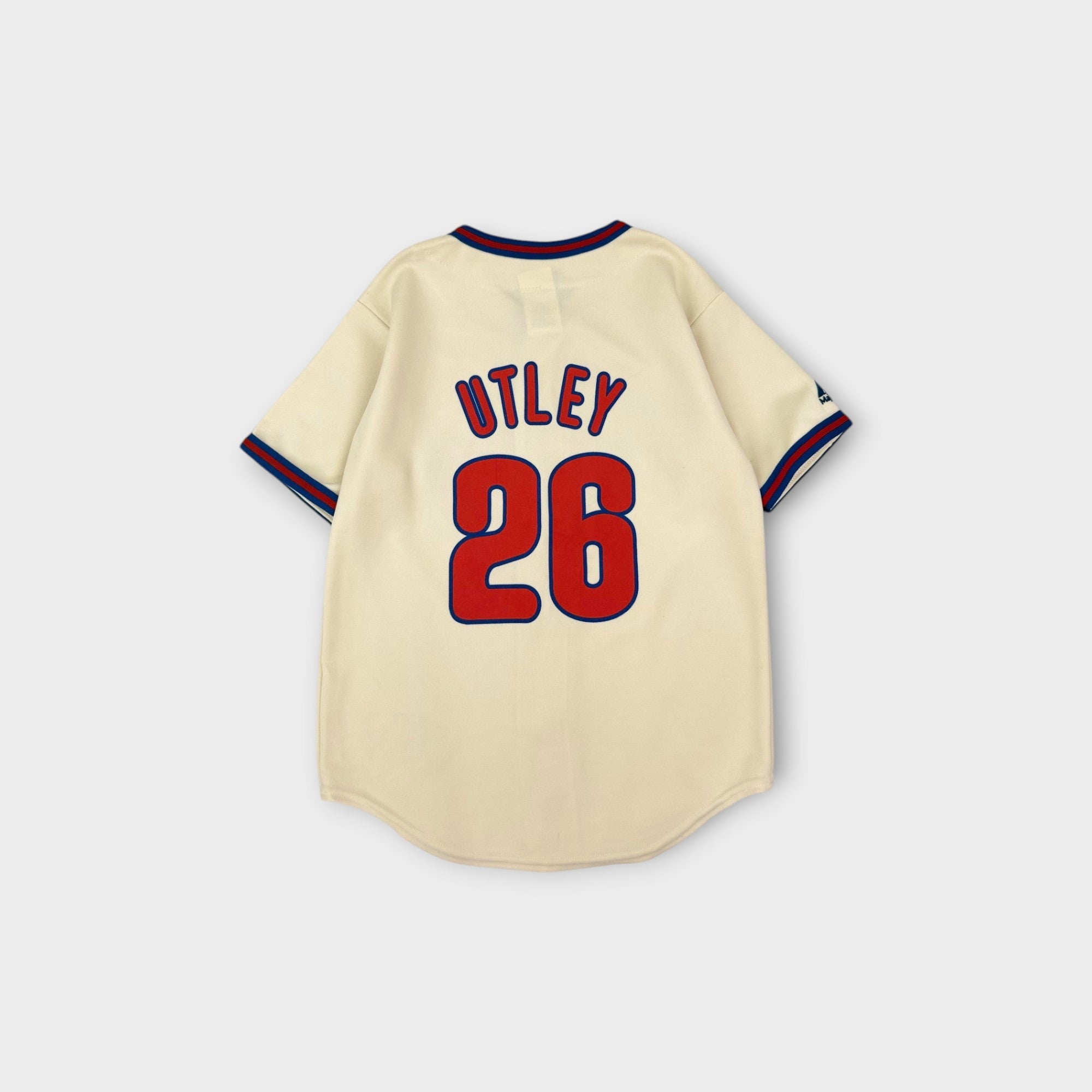 Vintage Majestic Utley #26 Phillies Baseball Jersey, Size 6-7