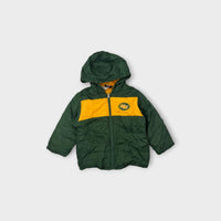Retro Reebok Green & Yellow CFL Eskimos Puffer Jacket, Size 4