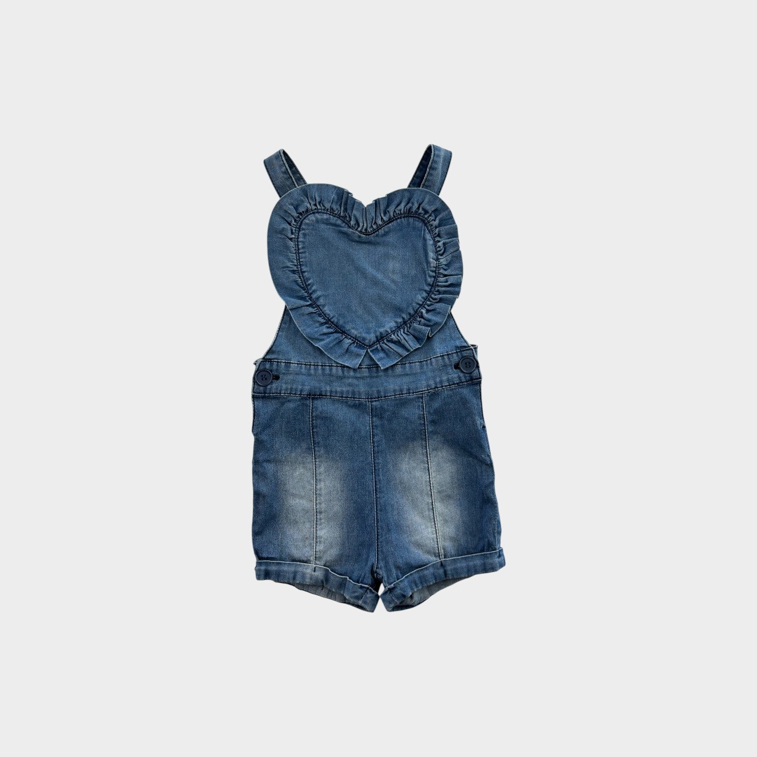 Rock Your Kid Heart Shortalls, Size 6