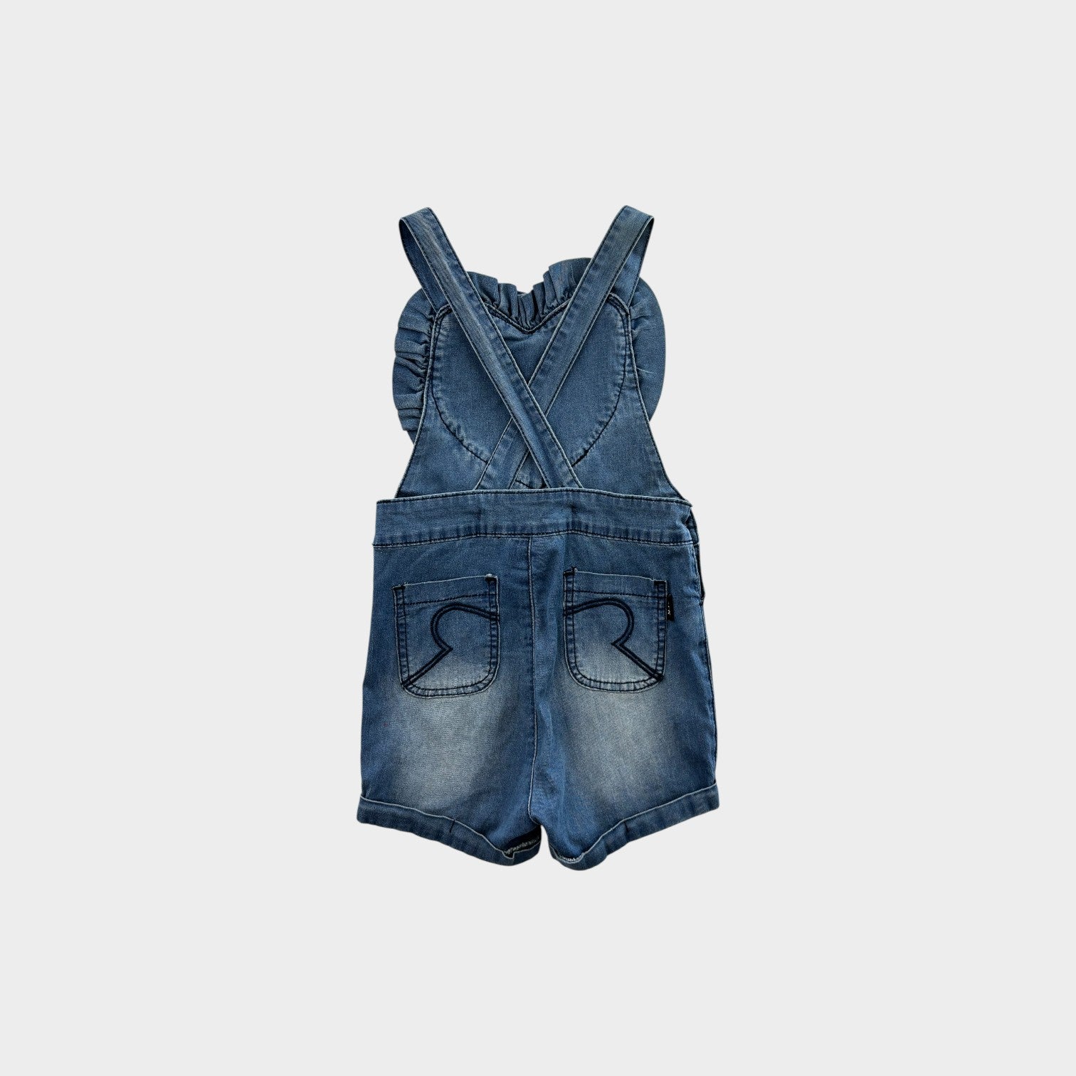 Rock Your Kid Heart Shortalls, Size 6