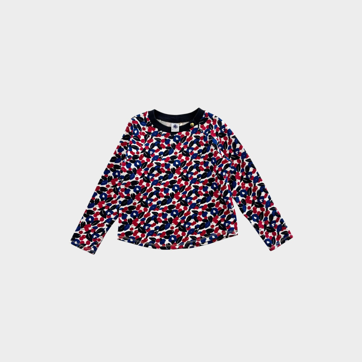 Petit Bateau Flower Print Jumper, Size 6