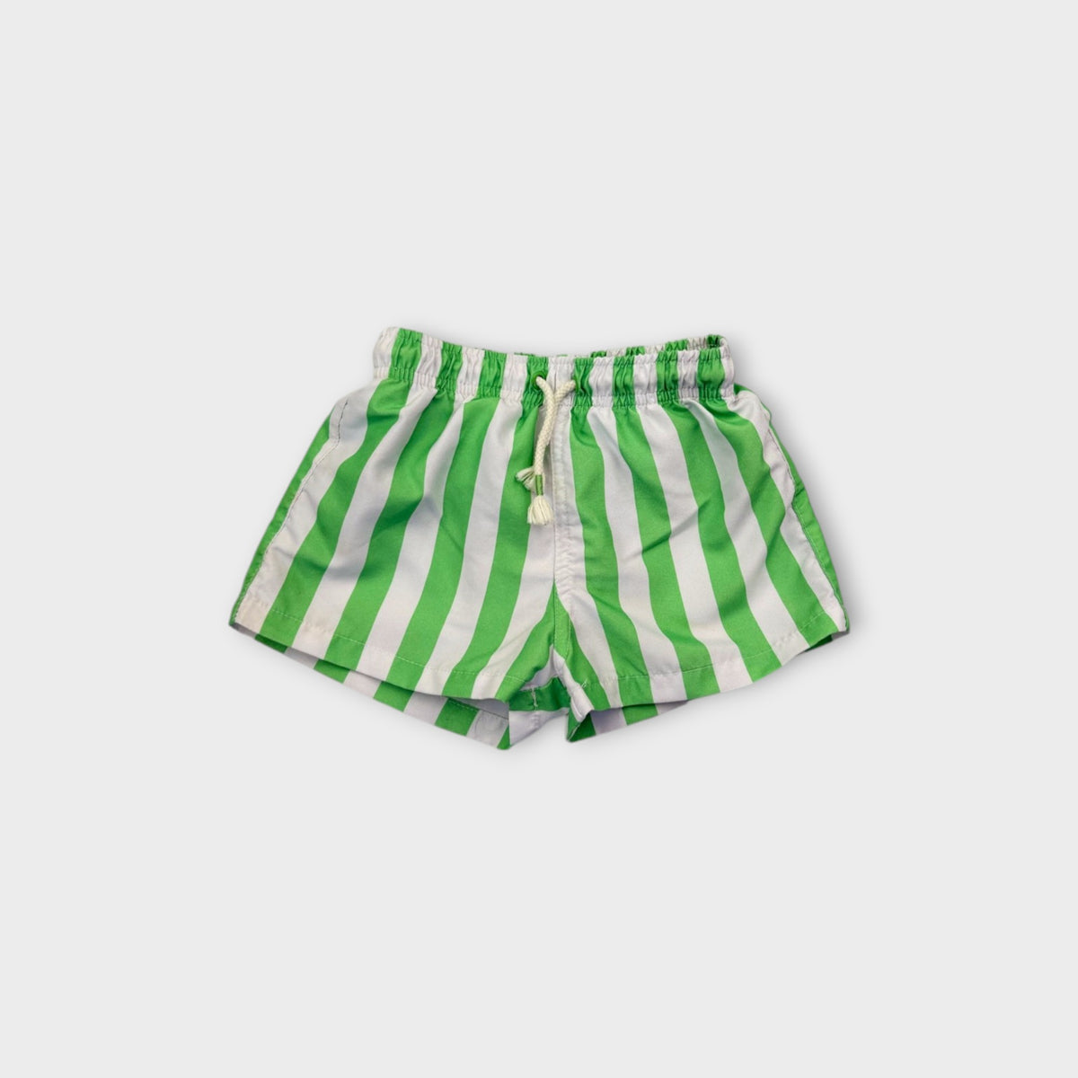 Green & White Stripe Swim Shorts, Size 4