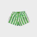 Green & White Stripe Swim Shorts, Size 4