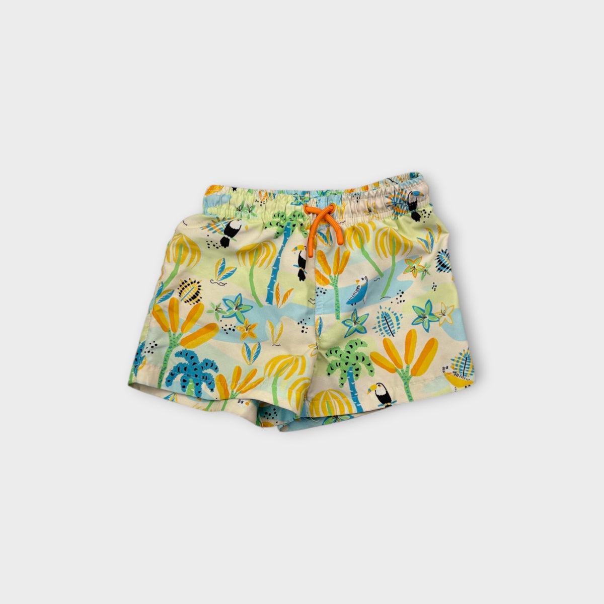 Tropical Print Swim Shorts, Size 4