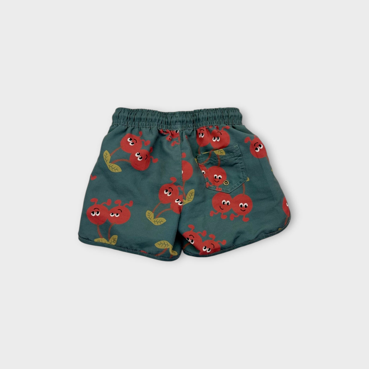 Cherry Print Swim Shorts, Size 4