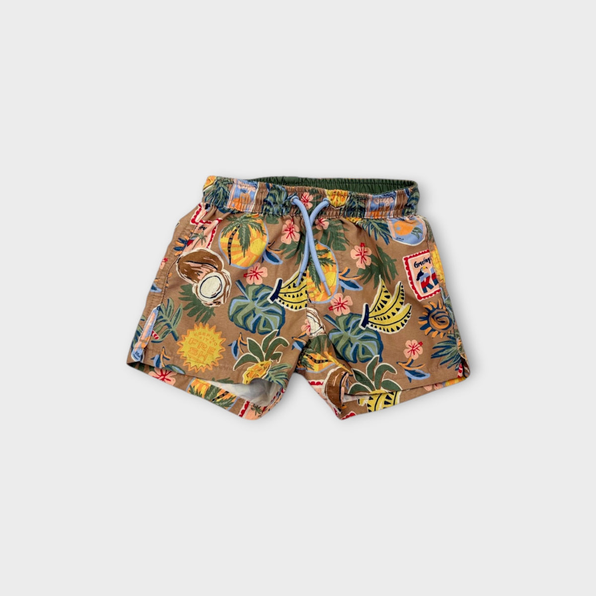 Tropical Print Swim Shorts, Size 2