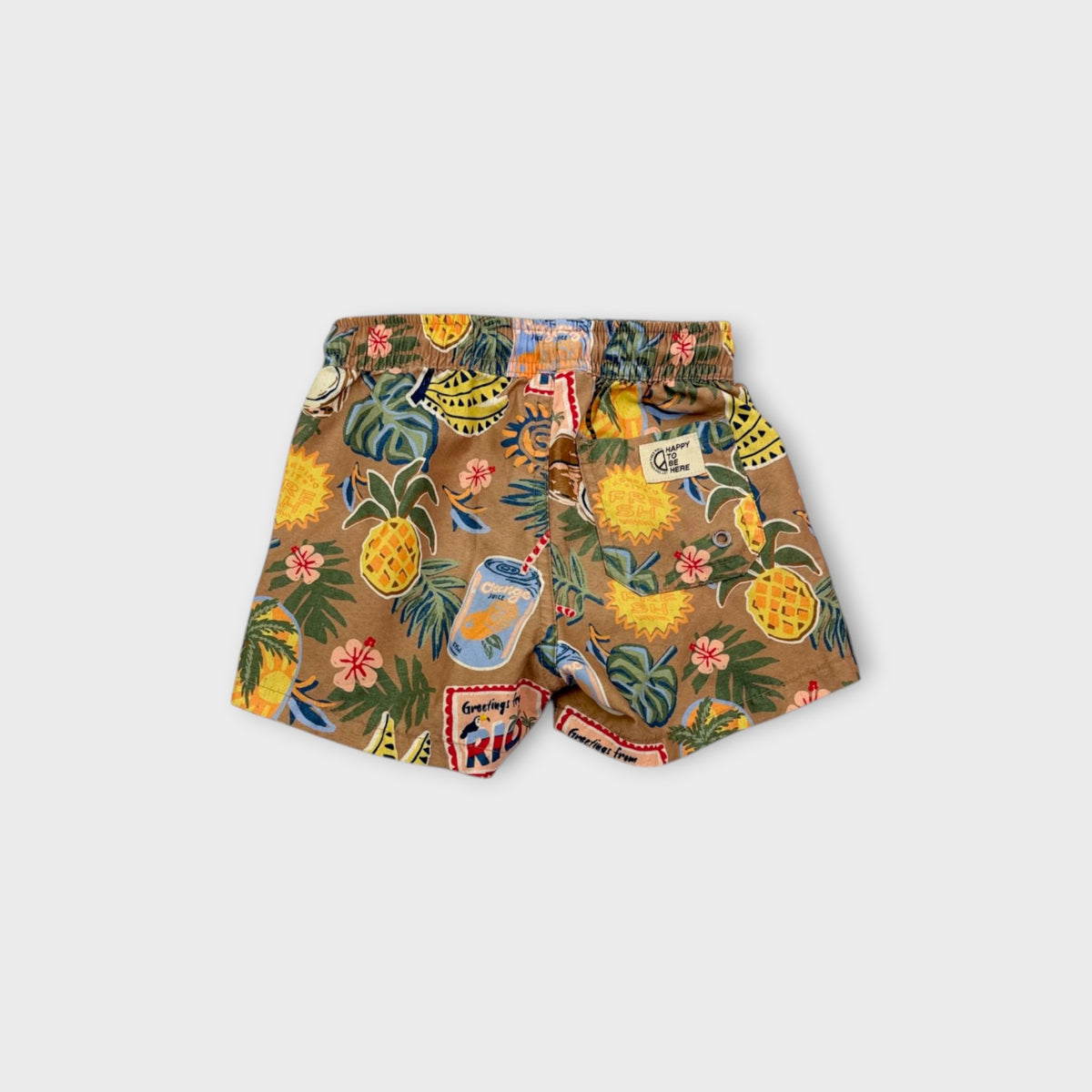 Tropical Print Swim Shorts, Size 2