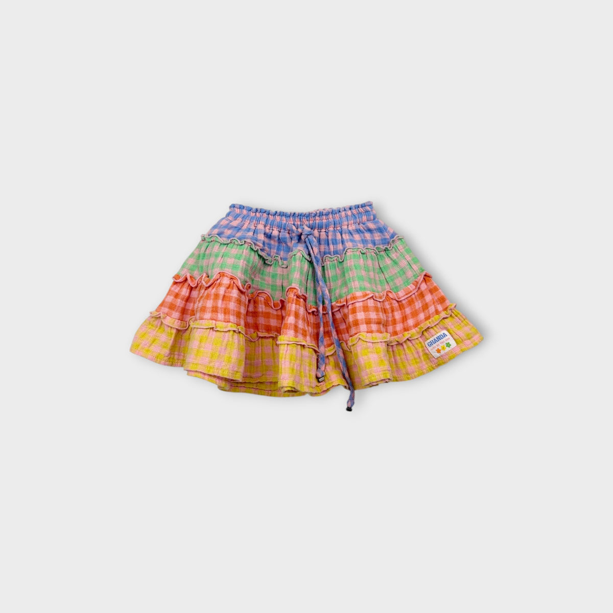 Rainbow Gingham Skirt, Size 3-4