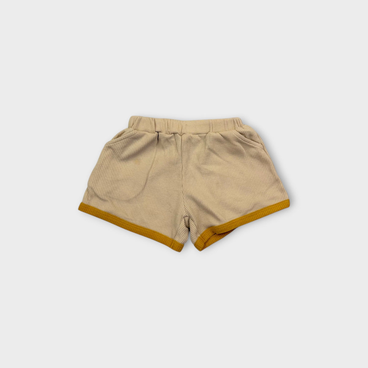 Beige Waffle Shorts, Size 3