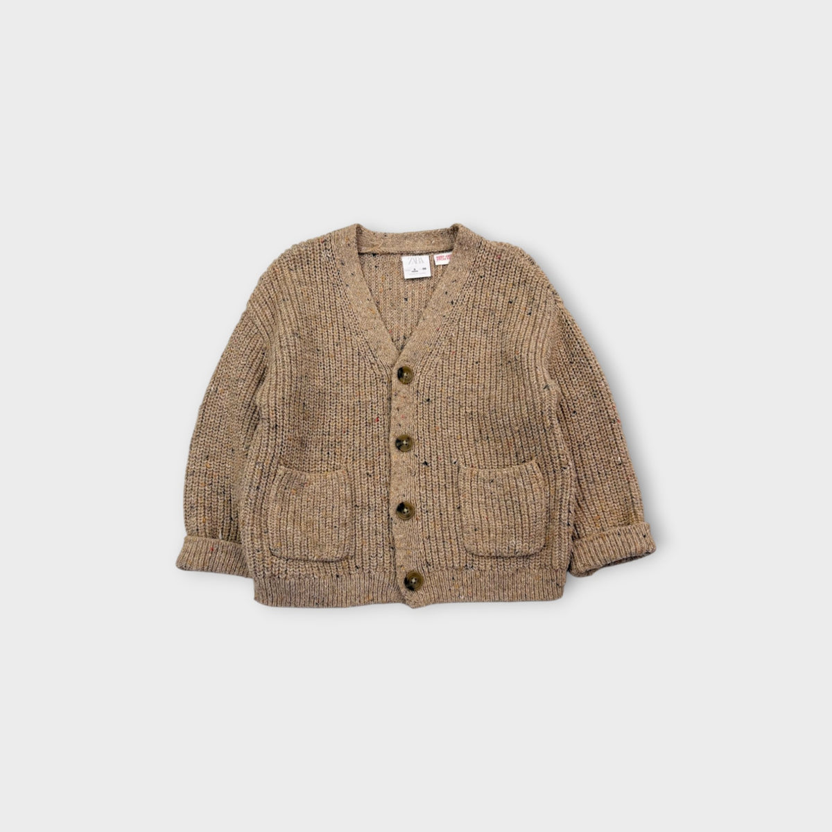 Beige Knit Cardigan, Size 3