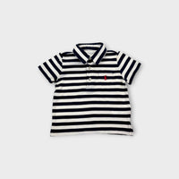RL White & Navy Stripe Polo, Size 1