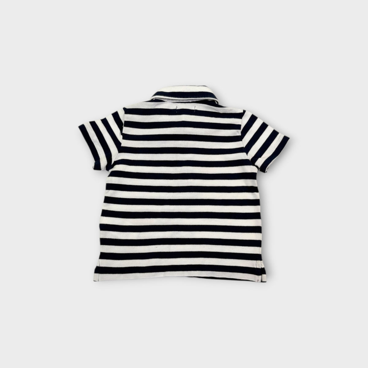 RL White & Navy Stripe Polo, Size 1