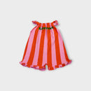 Pink & Orange Stripe Romper, Size 0