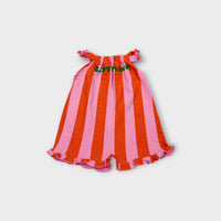 Pink & Orange Stripe Romper, Size 0
