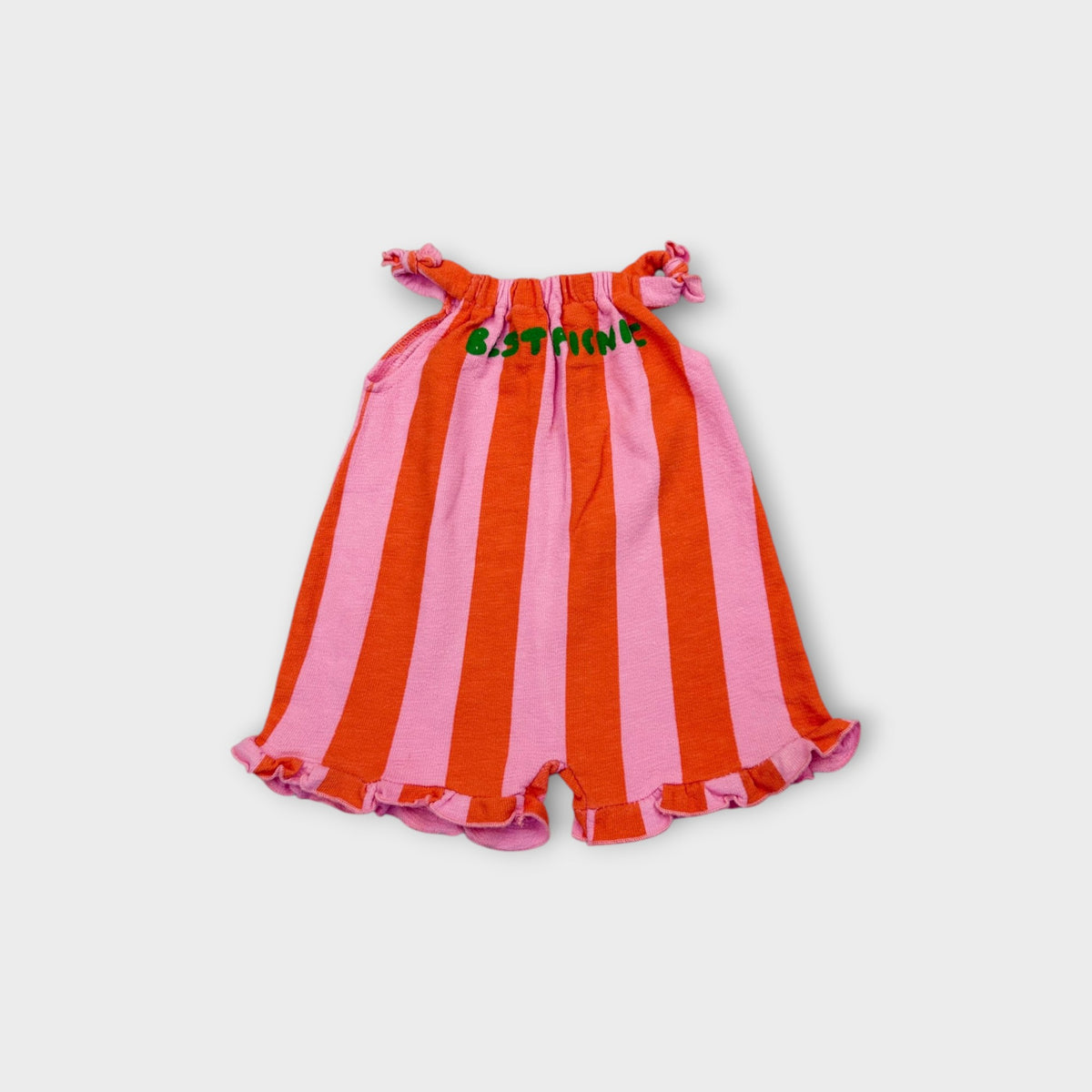 Pink & Orange Stripe Romper, Size 0
