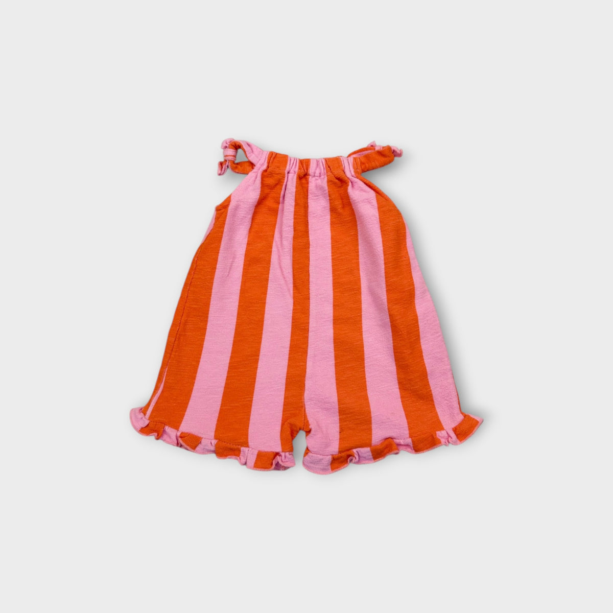 Pink & Orange Stripe Romper, Size 0