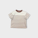 White & Brown Stripe T-Shirt, Size 3