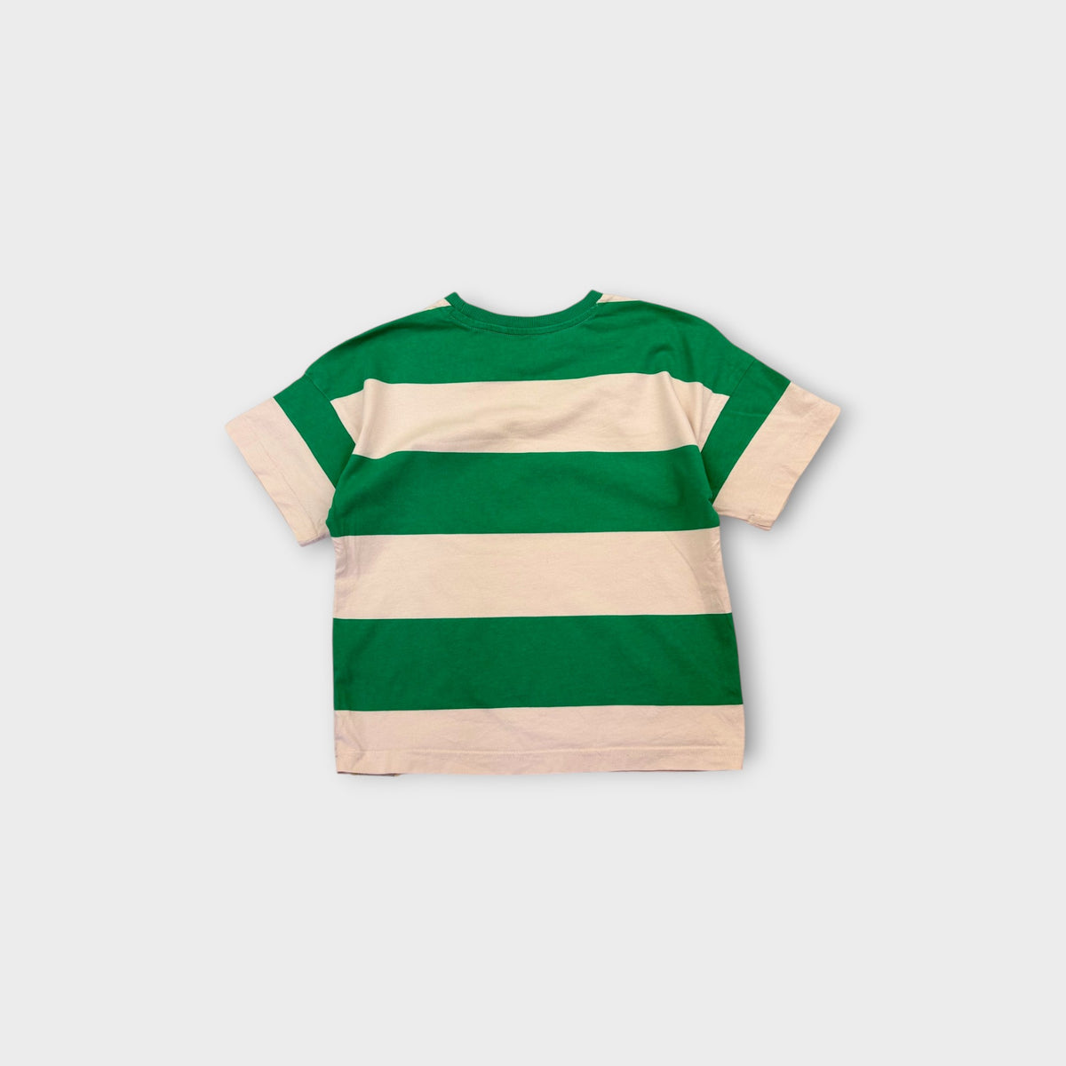 Green & White Stripe T-Shirt, Size 4-5