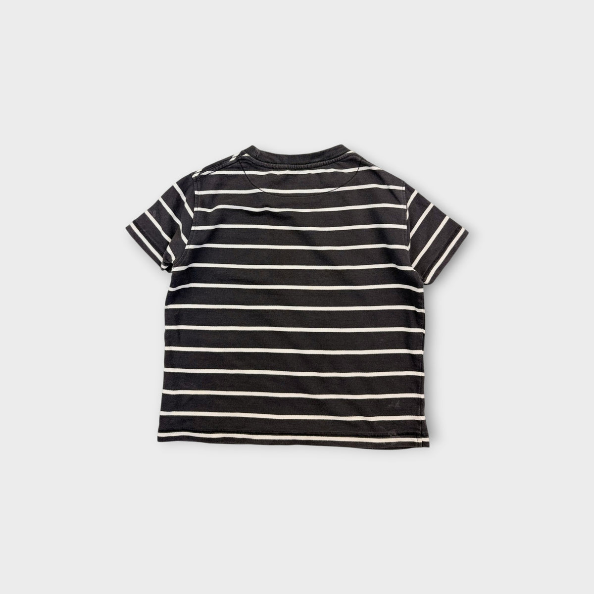 Grey and White Stripe T-Shirt, Size 4