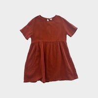 Arket Rust Muslin Dress, Size 7-8