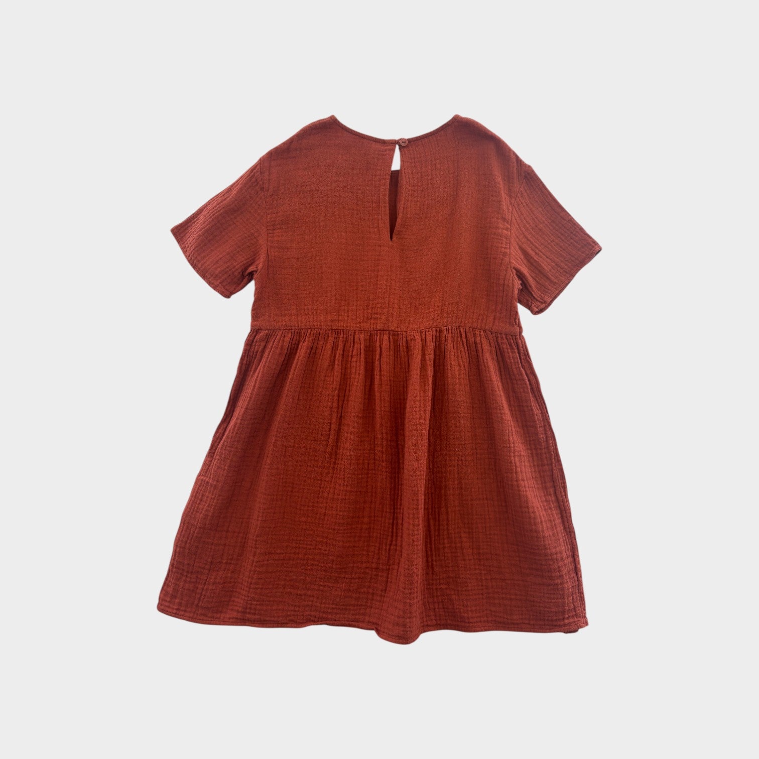 Arket Rust Muslin Dress, Size 7-8