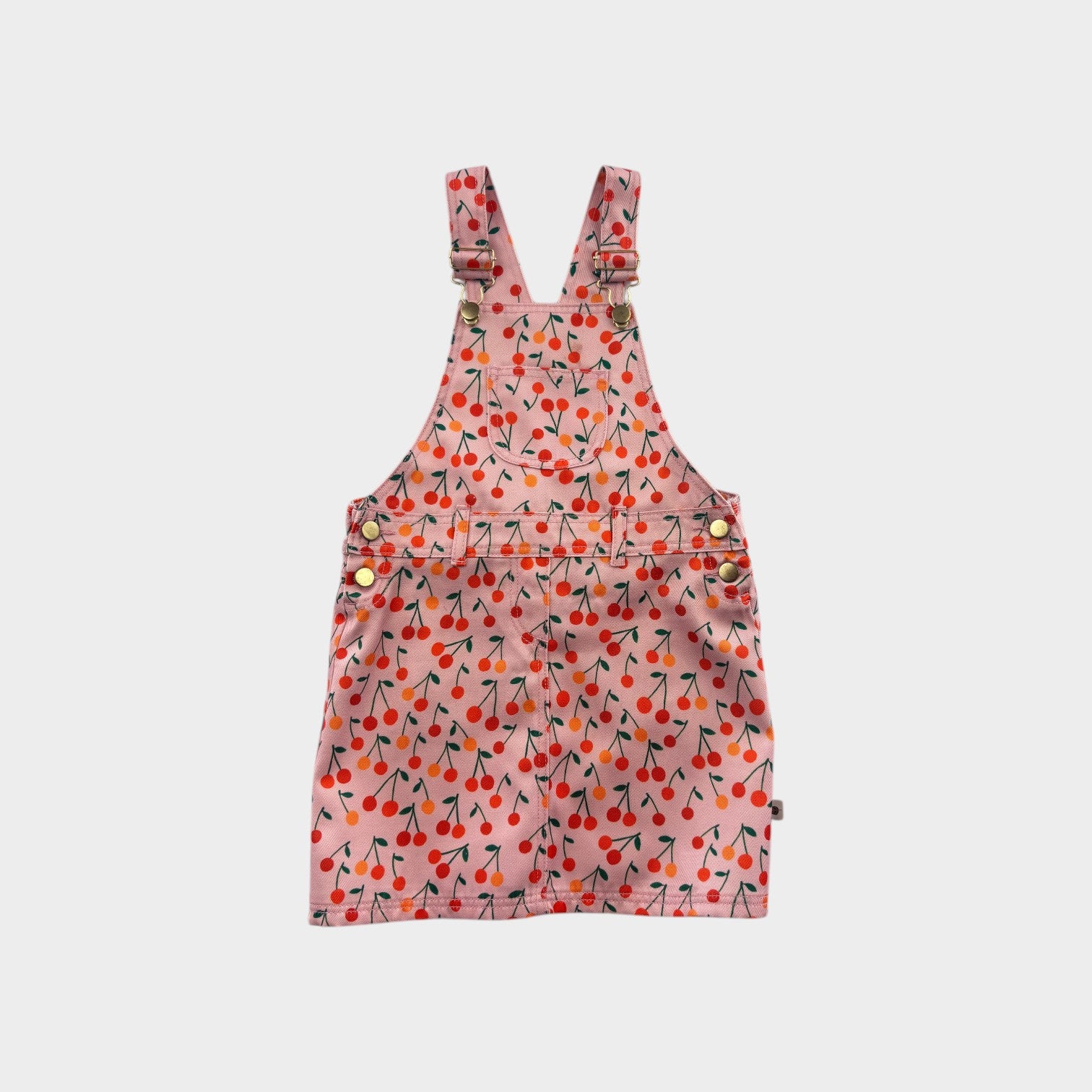 Peggy Cherry Pinafore Dress, Size 8