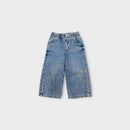 Blue Denim Wide Pants, Size 2