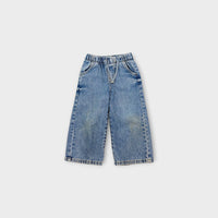 Blue Denim Wide Pants, Size 2